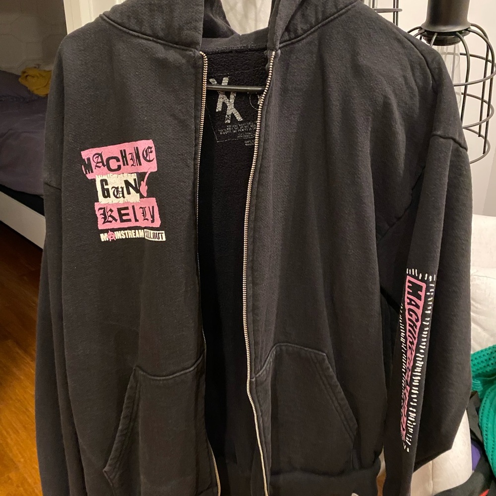 Black Graphic Hoodie Jacket